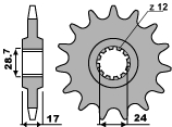 Sprocket front PBR 2073 14 18NC